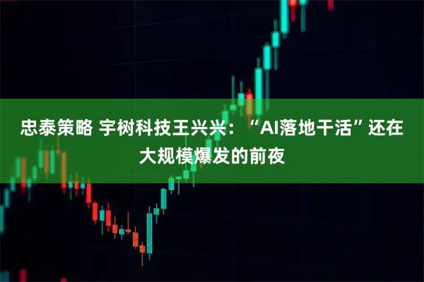 忠泰策略 宇树科技王兴兴：“AI落地干活”还在大规模爆发的前夜