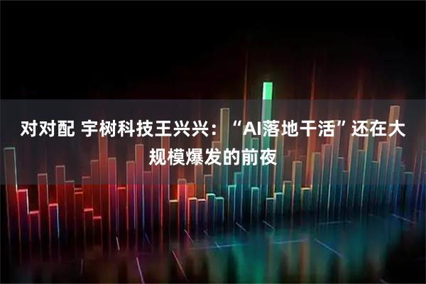 对对配 宇树科技王兴兴：“AI落地干活”还在大规模爆发的前夜